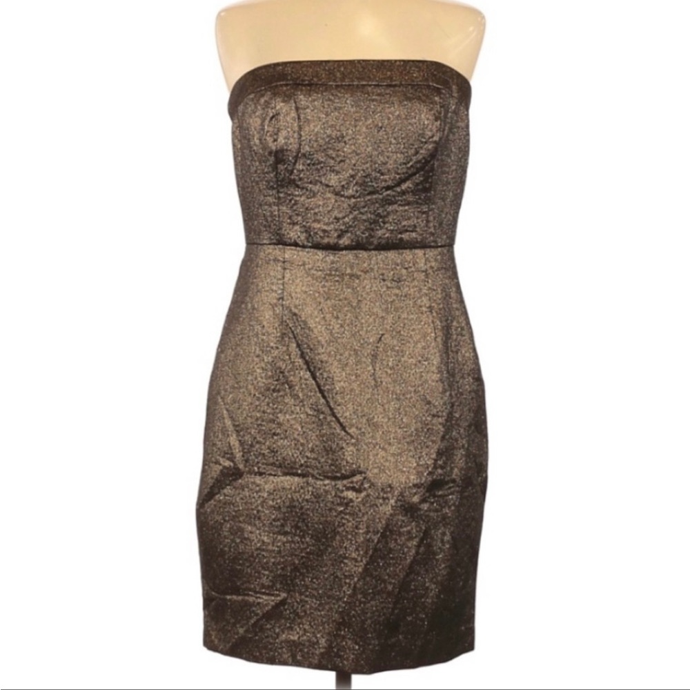 NWT!  Sz 8 Trina Turk Dresses Stunning Gold / Copper Metallic Strapless Dress